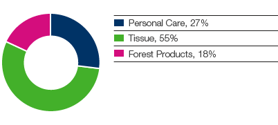 Operating cash flow, share of Group (pie chart)