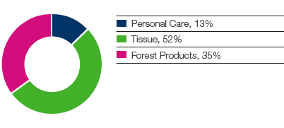 Capital employed, share of Group (pie chart)