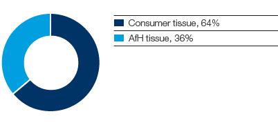 Tissue – SCA’s sales by product segment (pie chart)