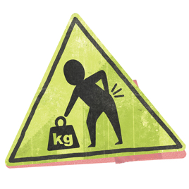 "Do not lift too heavy"-shield (photo)