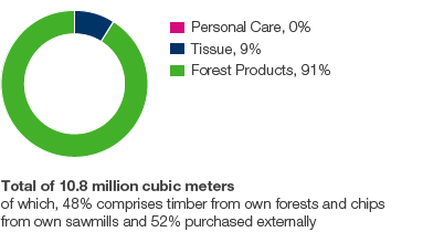 Timber and chips consumption (pie chart)